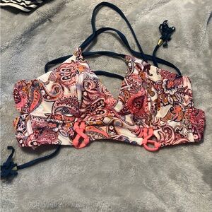 Wonderly Orange Paisley Bikini Top